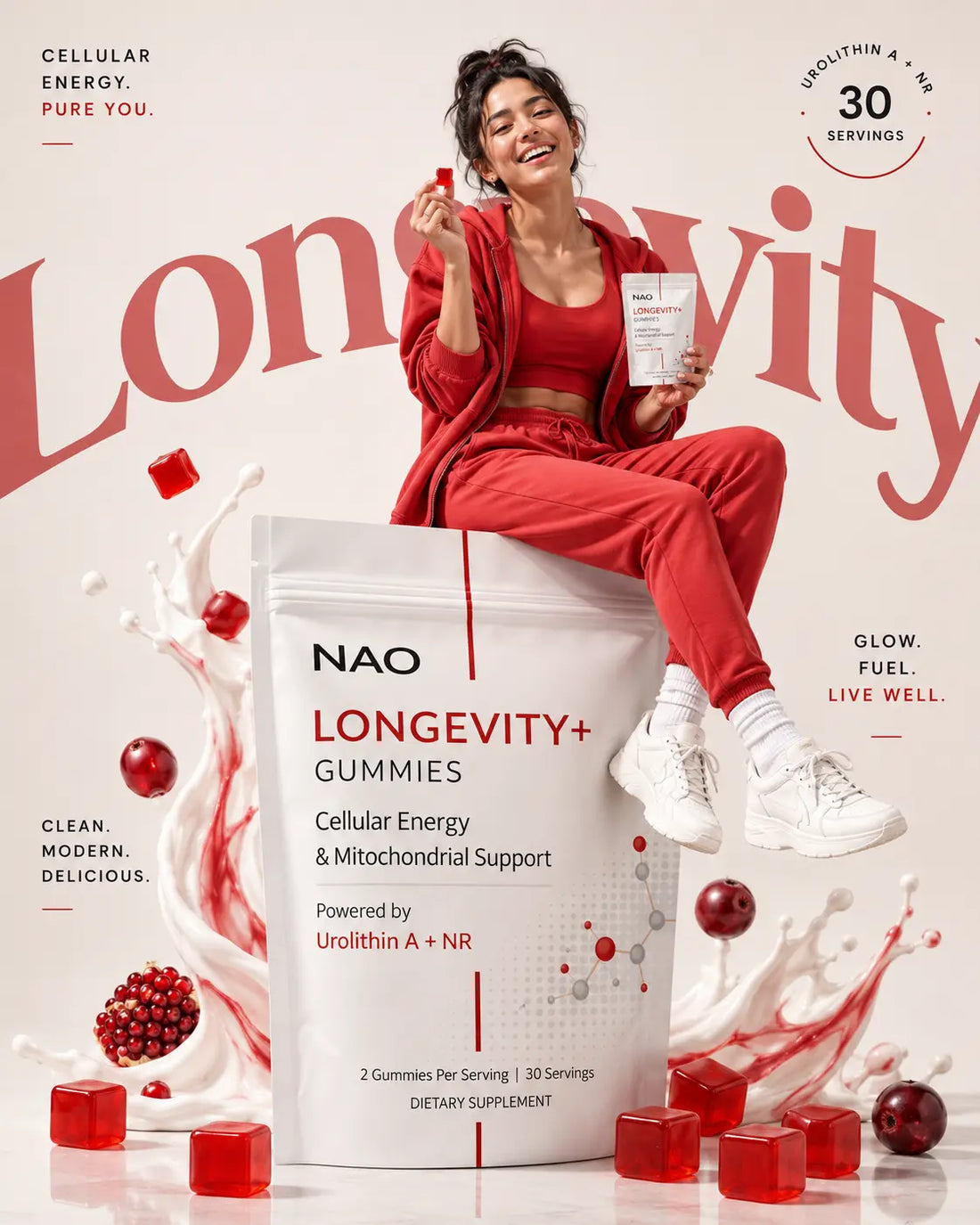 NAO Urolithin A Gummies for Healthy Aging, Cellular Energy & Mitochondrial Support