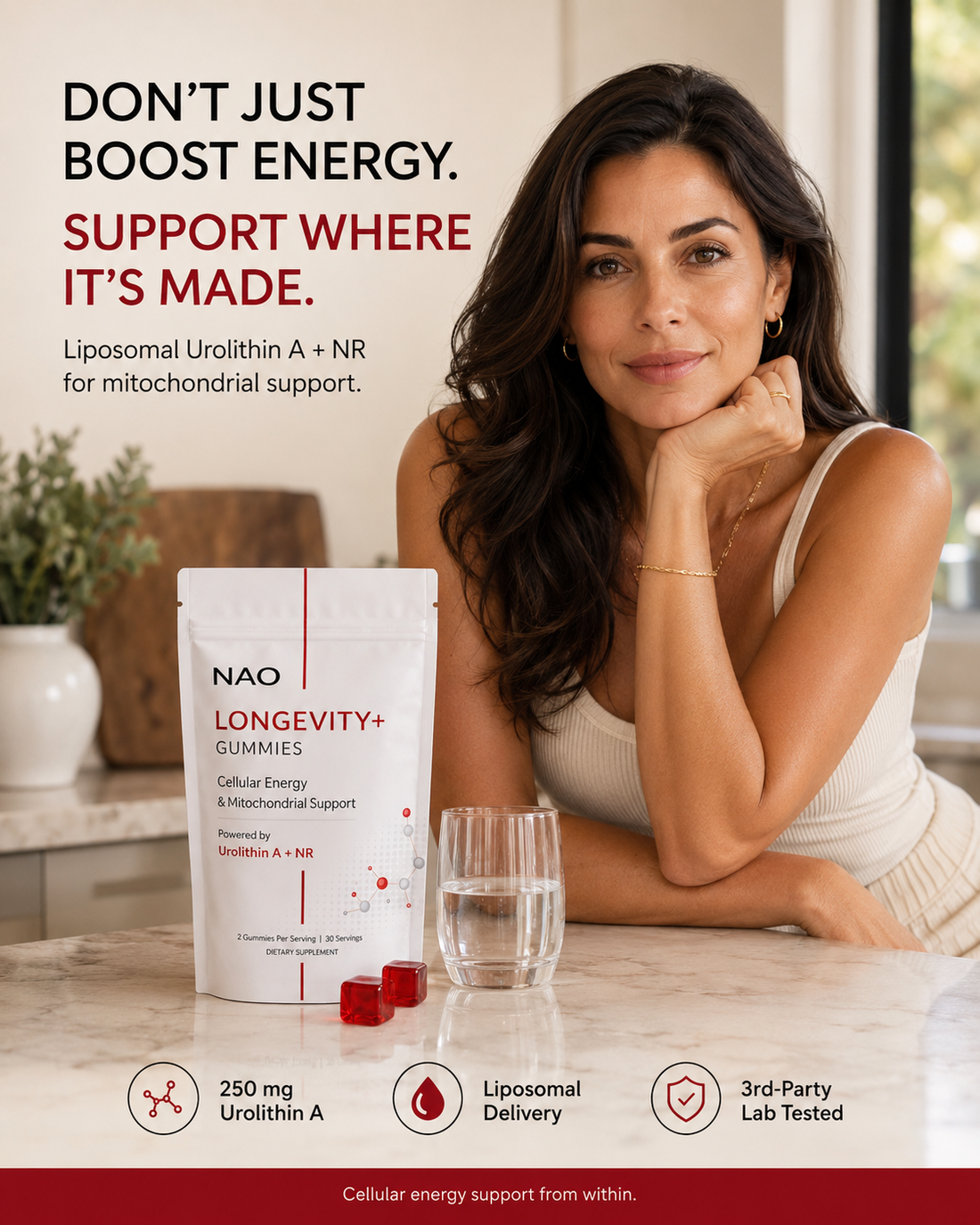 NAO Liposomal Urolithin A Gummies for Healthy Aging, Cellular Energy & Mitochondrial Support